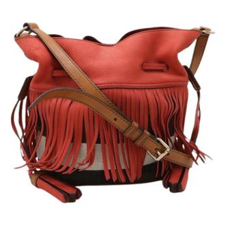 Burberry Pre-owned Bucket Bags, female, Red, Size: ONE SIZE Pre-owned Suede Shoulder Bag