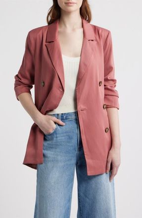 dRA Anthony Double Breasted Longline Blazer in Lipstick at Nordstrom, Size X-Small