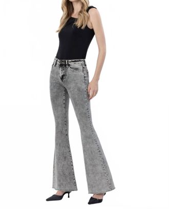 Flying Monkey High Rise Flare Jean In Brown Acid