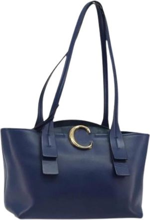 Chlo&eacute; Pre-owned Tote Bag - Dames - Vintage Schoudertas - Blauw - ONE Size - Leer - Vintage