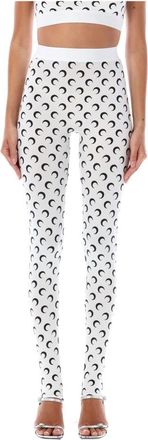 Marine Serre Maanfase Leggings Optisch Wit Zwart - Dames - Leggings - Veelkleurig - L - Leer - Broeken