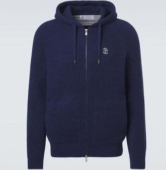 Brunello Cucinelli Ribbed-knit cashmere zip-up cardigan