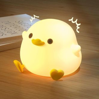 OEM Bonita Luz Nocturna Led Con Forma De Pato, L&aacute;mpara De Noche Recargable De Silicona Dodo Con Sensor T&aacute;ctil Para Habitaciones Infantiles... - Crezuo
