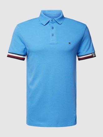 Tommy Hilfiger Poloshirt mit Label-Schriftzug in Ocean, Größe S