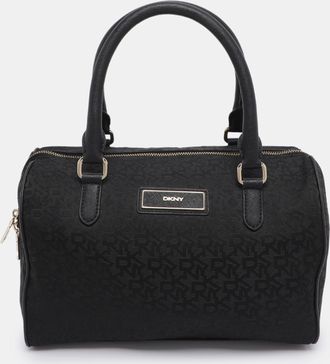 DKNY Dkny Black Canvas And Leather Satchel