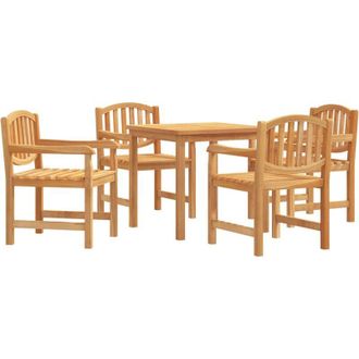 vidaXL Juego De Comedor Para Jard&iacute;n 5 Piezas Madera Maciza De Teca Vidaxl