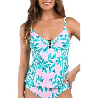 La Blanca Opulent Tankini Bikini Top in Pink Multi at Nordstrom Rack, Size 10