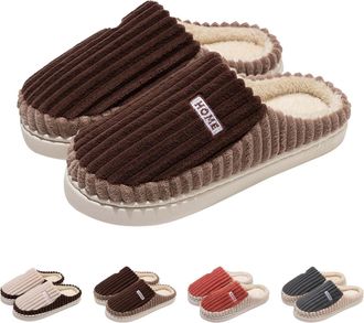 Generic Slippers Women Men Warm House Slippers For Women Slip On Couples Slipper Fleece Lined Home Slipper Chunky Soft Sole Sliders Comfortable Memory Foam Sl