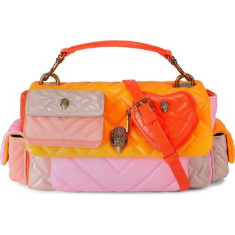 Kurt Geiger Kensington Multipocket Quilted Leather Shoulder Bag in Open Pink at Nordstrom