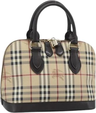 Burberry Pre-owned Vintage Hand Bag - Dames - Vintage Handtas - Beige - ONE Size - Leer - Vintage