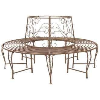 vidaXL Banco De &Aacute;rbol 8-n&uacute;mero De Plazas &Oslash; 160 X 89 Cm Acero Vidaxl