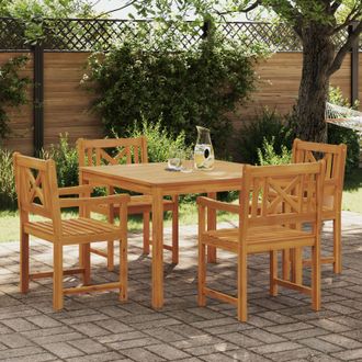 Berkfield Home 5 Piece Garden Dining Set Solid Wood Acacia in Brown
