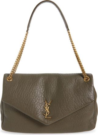 Saint Laurent Large Calypso Leather Shoulder Bag in Light Musk at Nordstrom