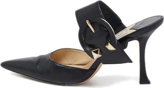 Jimmy Choo London Mules in pelle 100mm - Nero