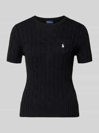 Polo Ralph Lauren Regular Fit Strickpullover aus reiner Baumwolle in BLACK, Gr&ouml;&szlig;e XXL