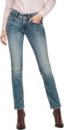G-Star Womens Midge Cinch Mid Straight Jeans In Light Aged Destroy