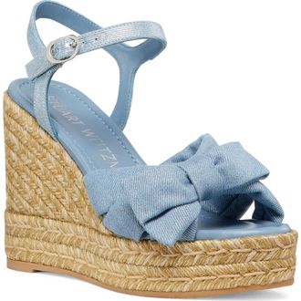 Stuart Weitzman Sofia Espadrille Wedge in Denim Silver at Nordstrom Rack, Size 6.5