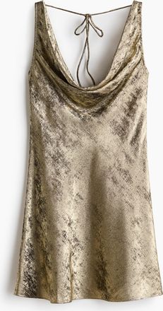 H&M Kleid mit Wasserfall-Ausschnitt - Yellow