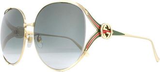 Gucci Womens Sunglasses GG0225S 001 Gold Grey Gradient Metal - One Size