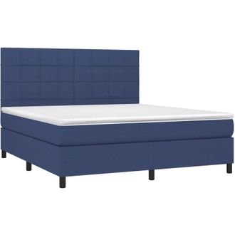 vidaXL Vidaxl - Cama Box Spring Con Colch&oacute;n Tela Azul 180x200 Cm