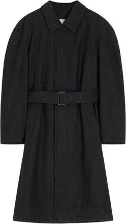 Christophe Lemaire Cappotto con cintura e maniche raglan - Nero
