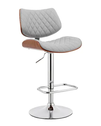 Armen Living Leland Adjustable Chrome Finish Bar Stool