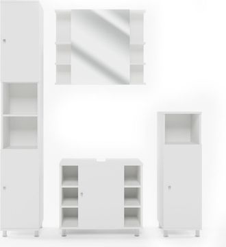 Vicco Conjunto De Muebles De Ba&ntilde;o Fynn, Blanco, 4 Piezas