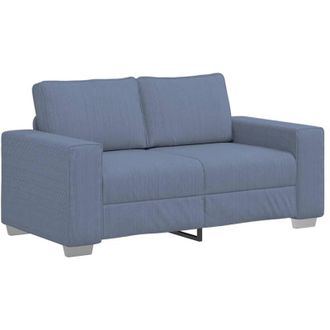 vidaXL Divano Divanetto Blu 120 cm Tessuto di Velluto a Coste - Vidaxl