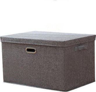 OEM Caja De Almacenamiento Con Tapa, Plegable, Lavable, De Tela, 32 X 24 X 18 Cm, Gris Oscuro
