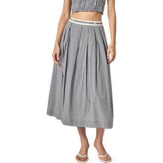 English Factory Colorblock Plaid Maxi Skirt in Blue at Nordstrom, Size X-Small