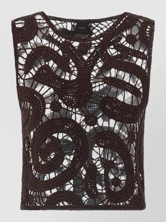 Pinko eruzione crochet sleeveless top round neck