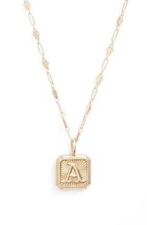 Miranda Frye Harlow Initial Pendant Necklace in Gold - A at Nordstrom