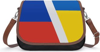 Generic Russo Ukrainian War Flag Small Womens Crossbody Bags Shoulder Handbag with Adjustable Strap for Travel