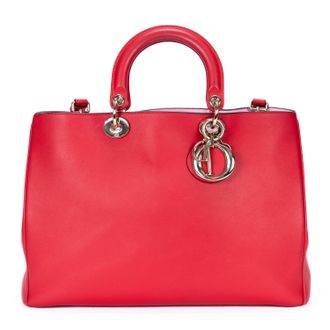 Dior Pre-owned Womens Medium Diorissimo Tote Bag Shoulder Bag - Red - One Size