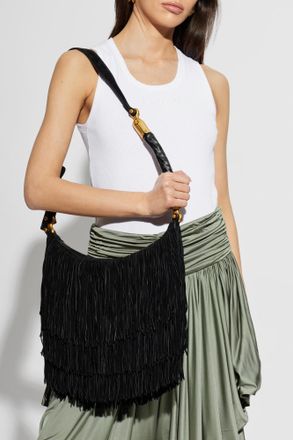 Balmain Hobo Medium Shoulder Bag, Womens, Black