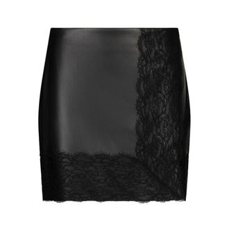 Liu Jo Faux Leather Mini Skirt with Lace