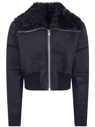 Rick Owens Jacket Cropped Suede Flight