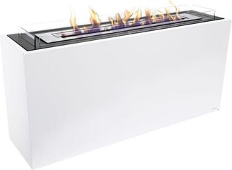 Purline Purline - Chimenea De Etanol De Suelo De Grandes Dimensiones En Acero Lacado Blanco