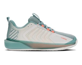 K-Swiss WomenS Ultrashot 3 Tennis Shoe In Blanc De Blanc/nile Blue/desert Flower