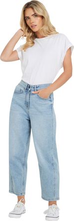 M&Co Petites Petite Light Wash Barrel Jeans - Womens
