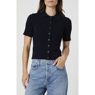 French Connection Alonzo Ribbed Button Up Cardigan in Marine at Nordstrom Rack, Size X-Large