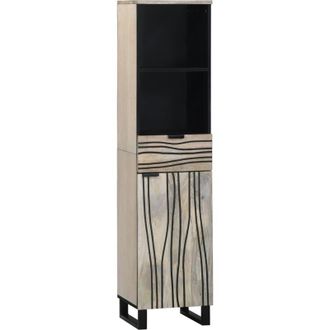 vidaXL Vidaxl - Bathroom Cabinet Brown, Black 38 x 33 x 160 cm Solid Mango wood