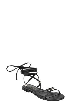 Marc Fisher Este Ankle Wrap Sandal in Black at Nordstrom, Size 7.5