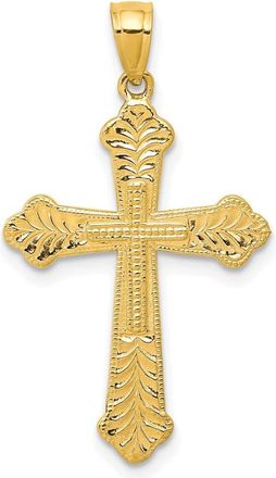 Diamond2Deal 10k Yellow Gold Budded Cross Pendant