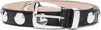 Khaite Benny Belt With Studs Silver Buckle 30Mm