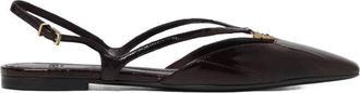 Fendi FFold Leather Slingback Flats, Brand Size 38 ( US Size 7.5 )