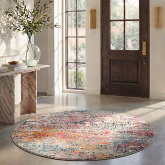 Safavieh Alfombra contempor&aacute;neo de polipropileno gris/rosa, 122 cm