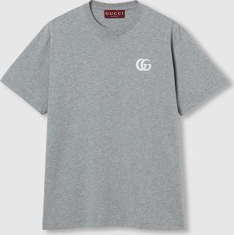 Gucci Cotton Jersey T-shirt With Embroidery, Size XXXL, Grey, Ready-to-wear