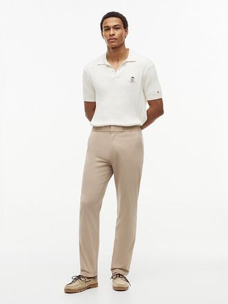 Tommy Hilfiger Mens Elastic-Waist Dobby Pant - Beige - XXXL