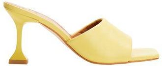 8 by YOOX LEATHER SQUARE TOE SPOOL-HEEL SANDALS